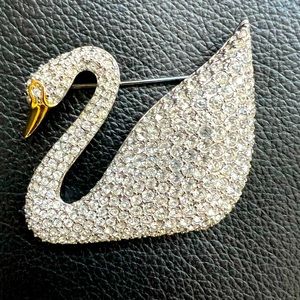 Swarovski Swan Brooch